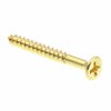 Prime-Line Wood Screws, Flat Head, Phillips Drive, #4 X 1 in., Solid Brass, 100PK 9034351